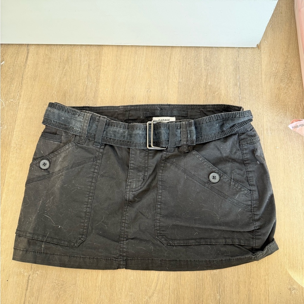 Garage Black Mini Cargo Skirt